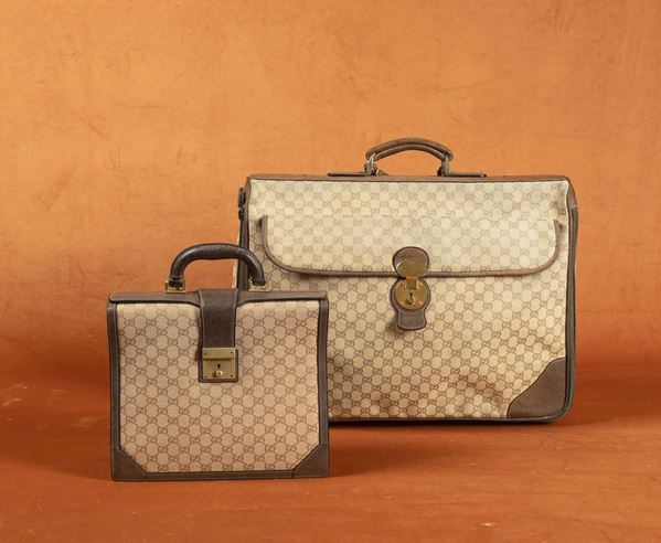 A suitcase and a briefcase, Gucci