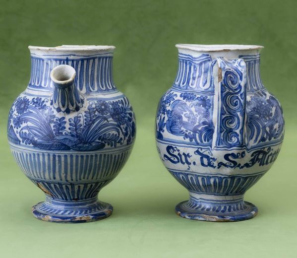 Two small jugs, Liguria, Savona, 17th century