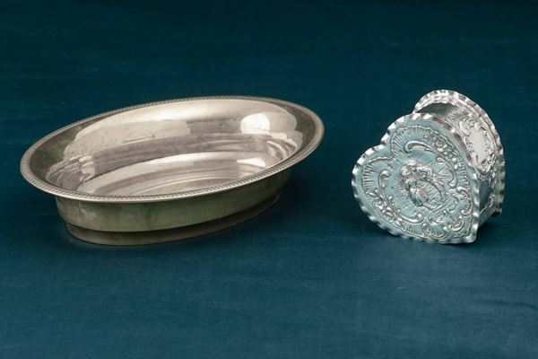 A silver box and a vermeil bowl. Europe, 20th century