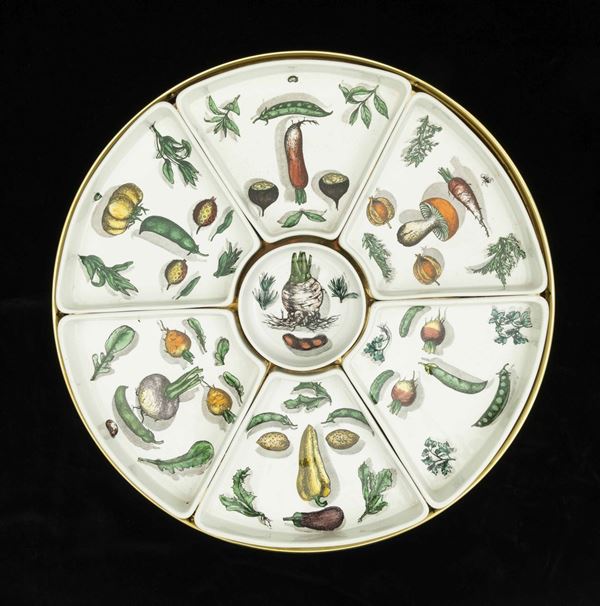 Piero Fornasetti - A hors d'oeuvre dish, Milan, 1950 ca.