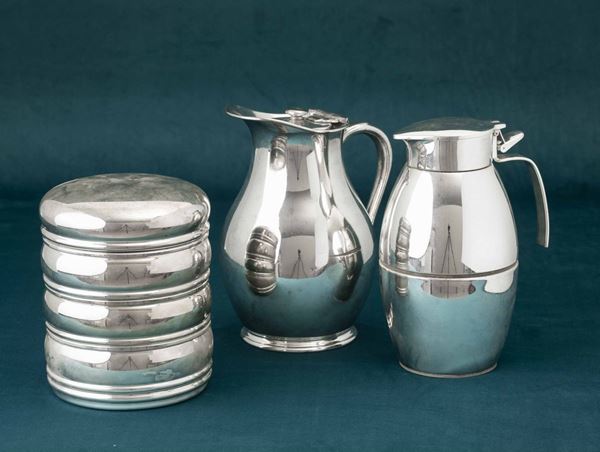 A silver-plated metal set, 20th century