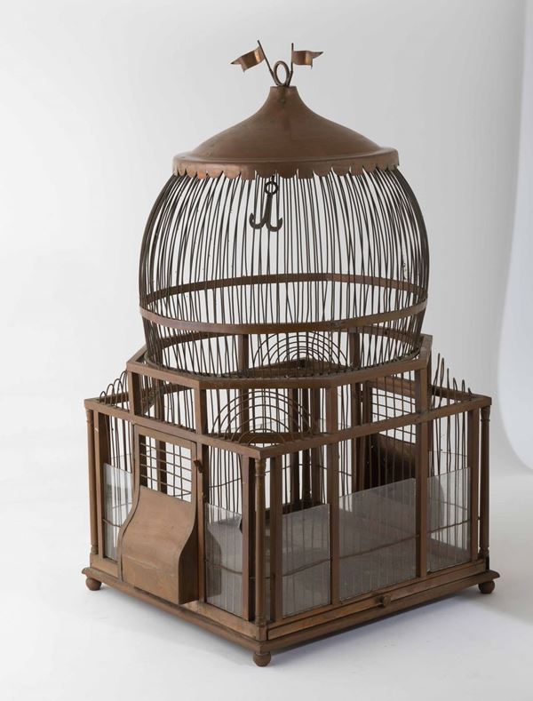 A copper and wood aviary, 1935 ca.