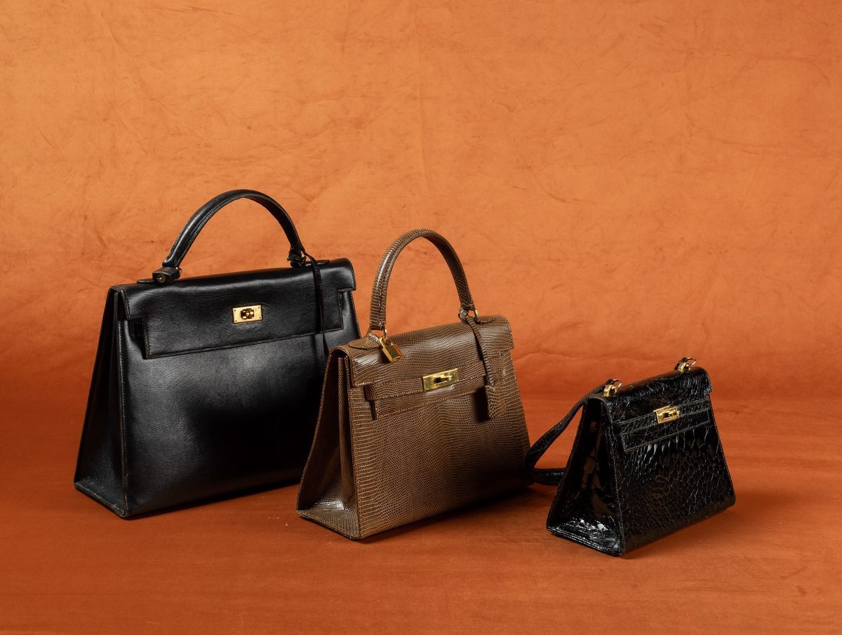 Borsa "kelly" Hermès in Pelle Nera, Anni '60