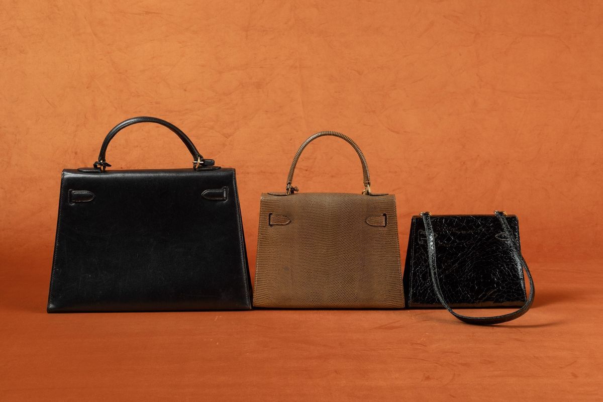 Borsa "kelly" Hermès in Pelle Nera, Anni '60
