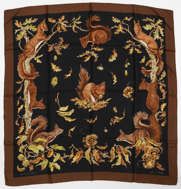Two silk Hermès foulards, 1950/60s