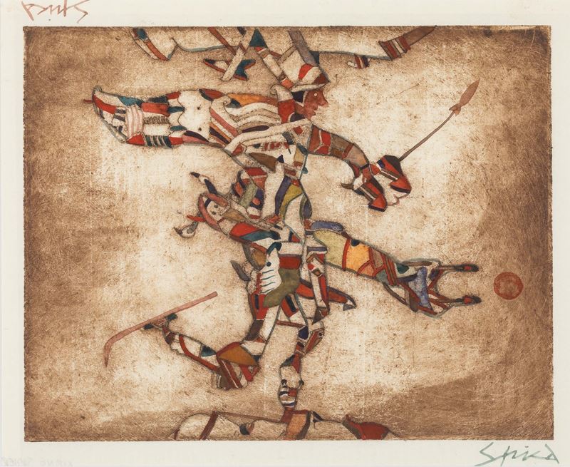 Pietro Spica : Senza titolo  - tecnica mista su carta - Auction Modern and Contemporary Art - Cambi Casa d'Aste