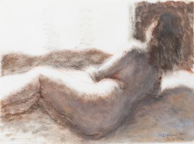Nudo disteso, tecnica mista su carta (1992)