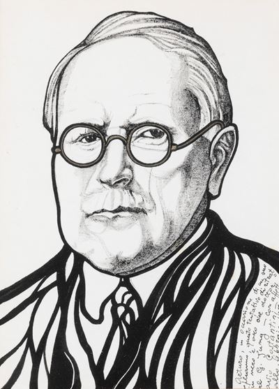 Senza titolo (ritratto di Jung), tecnica mista su carta, 1979