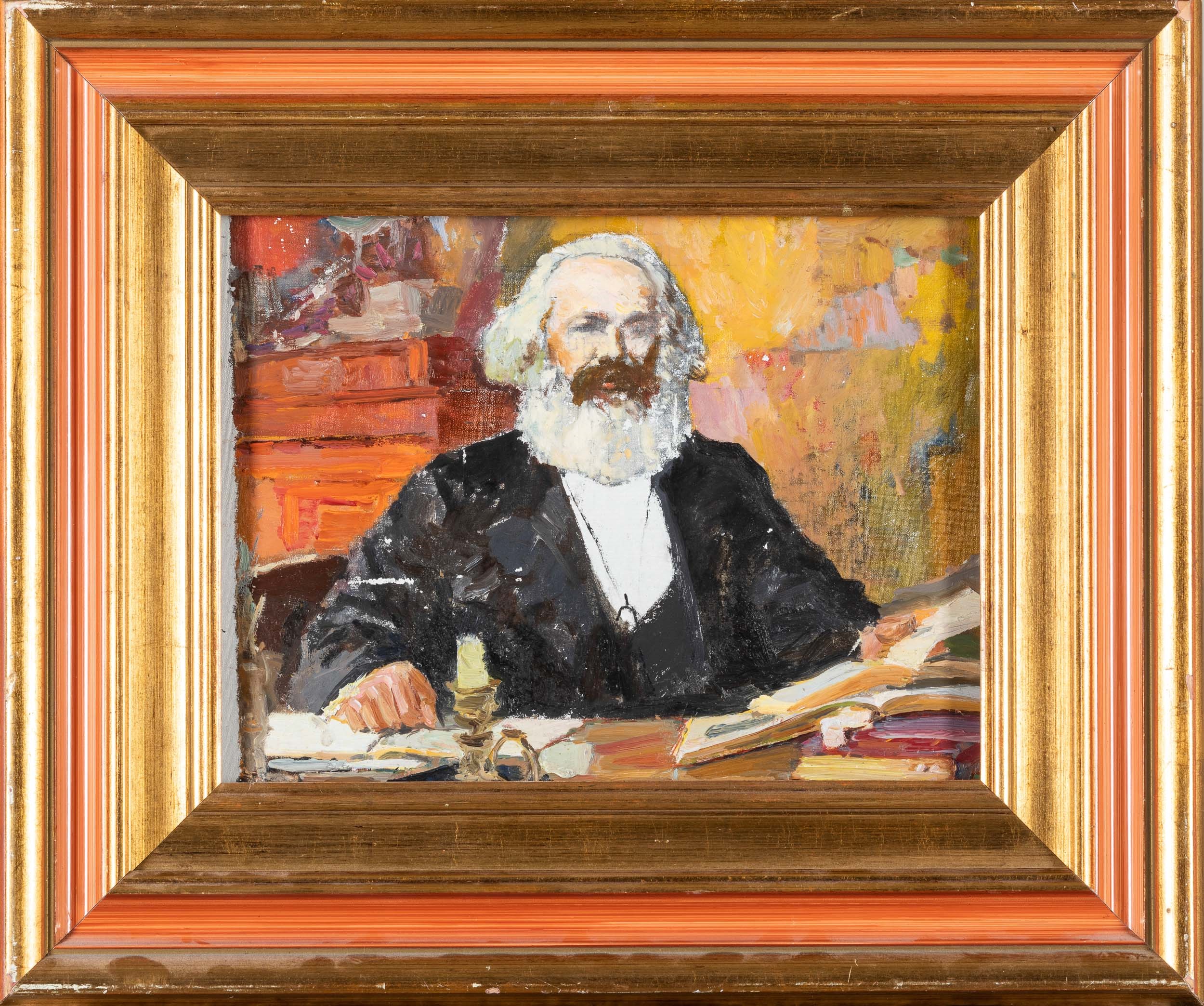 Mark Kaplan - Karl Marx, olio su cartone