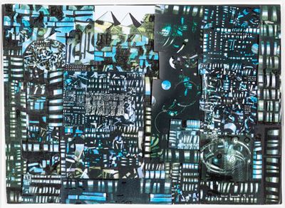 Luca Scacchi Gracco, Senza titolo, collage e tecnica mista su cartoncino (2009)