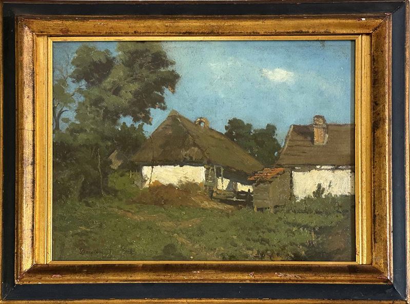 Zemplenyi Paesaggio rurale  - olio su tela - Asta Dipinti del XIX-XX secolo - Cambi Casa d'Aste