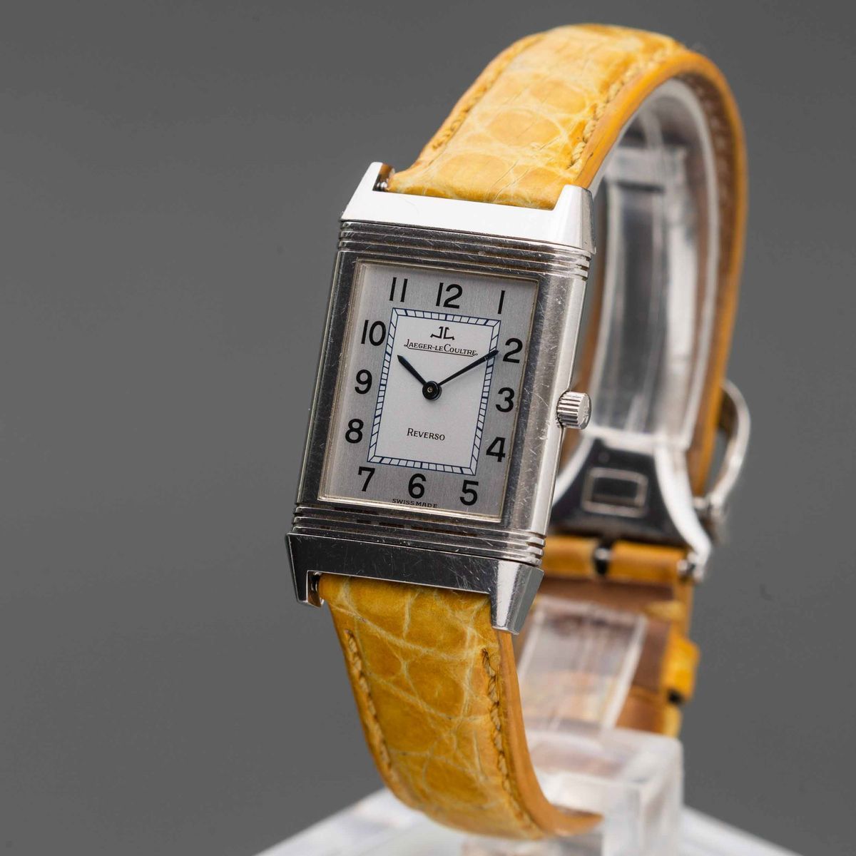 Jaeger Lecoultre - Reverso in Acciaio Carica Manuale con Quadrante Argentè Bitonale con Numeri Ar...