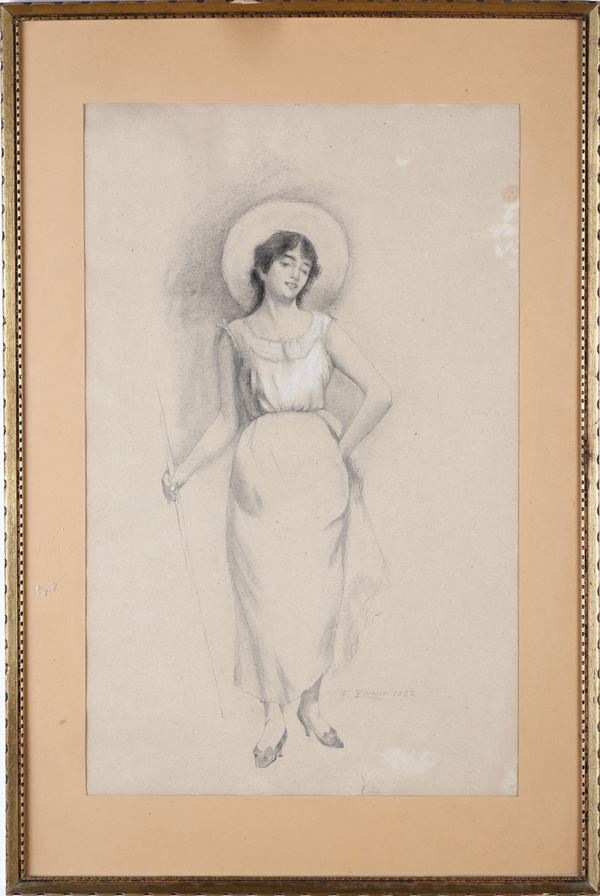 Faustino Zonaro - figura femminile, 1882