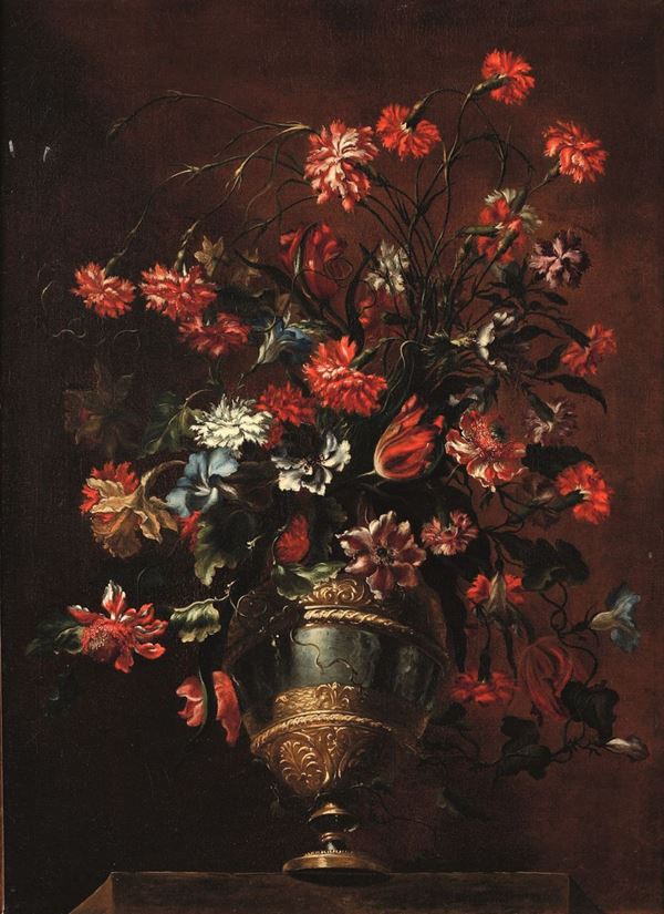 Mario Nuzzi detto Mario dei Fiori - Natura morta con vaso di fiori