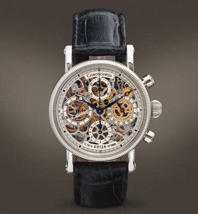 Chronoswiss - Opus Cronografo Tasti Tondi in Acciaio Automatico Scheletrato con Datario con Sfere...