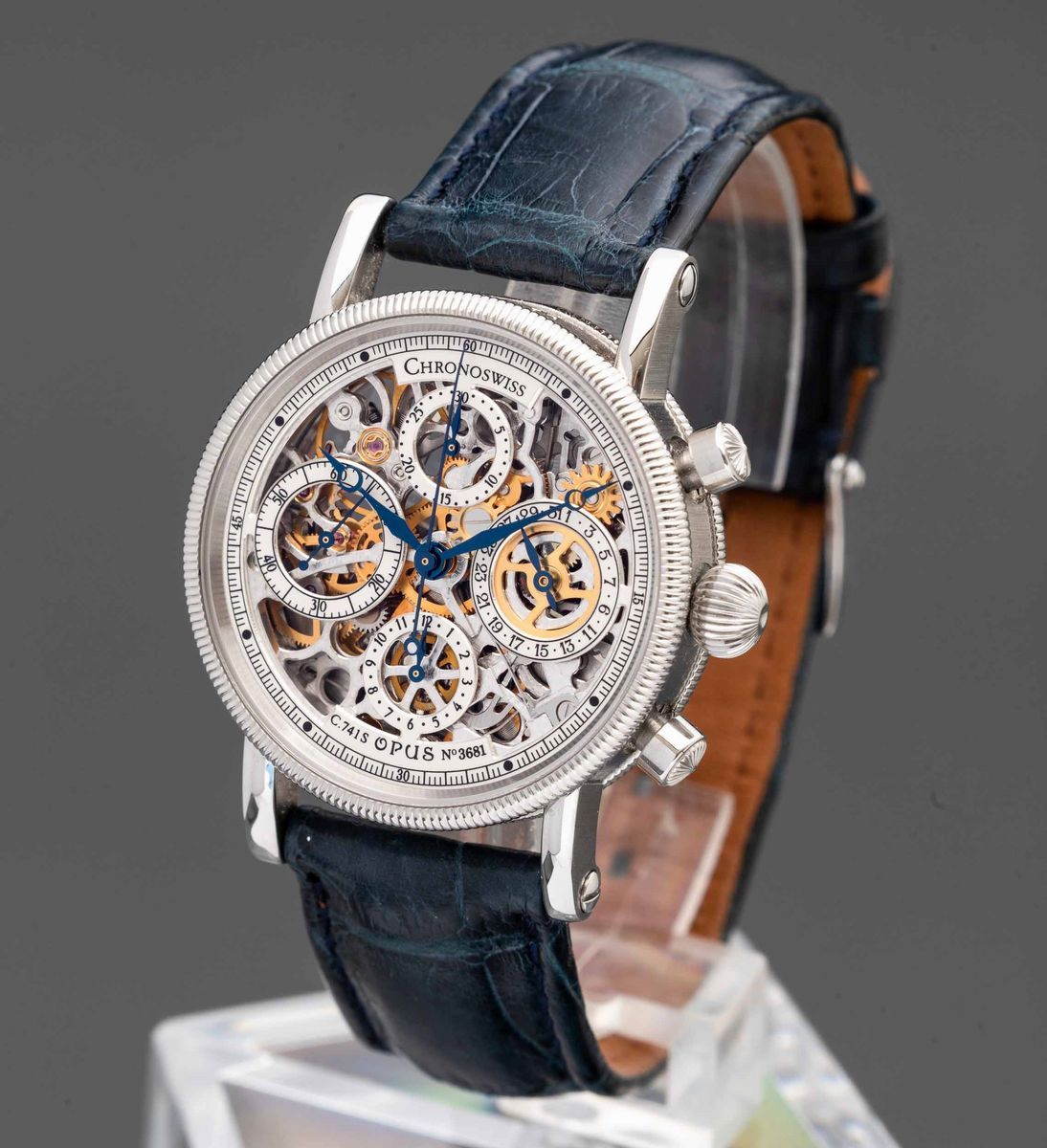 Chronoswiss - Opus Cronografo Tasti Tondi in Acciaio Automatico Scheletrato con Datario con Sfere...