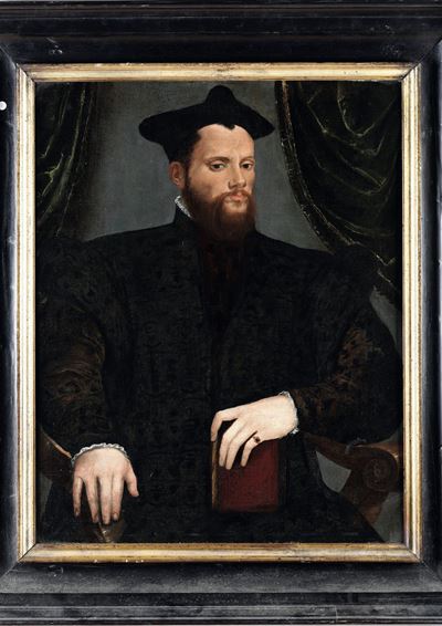 Scuola del XVI Secolo Ritratto di Nobiluomo con Libro
