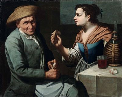 Scuola Napoletana del XVIII Secolo Figure di Popolani