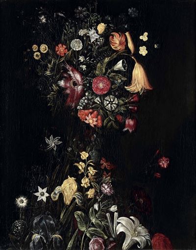 Testa Composta con Fiori