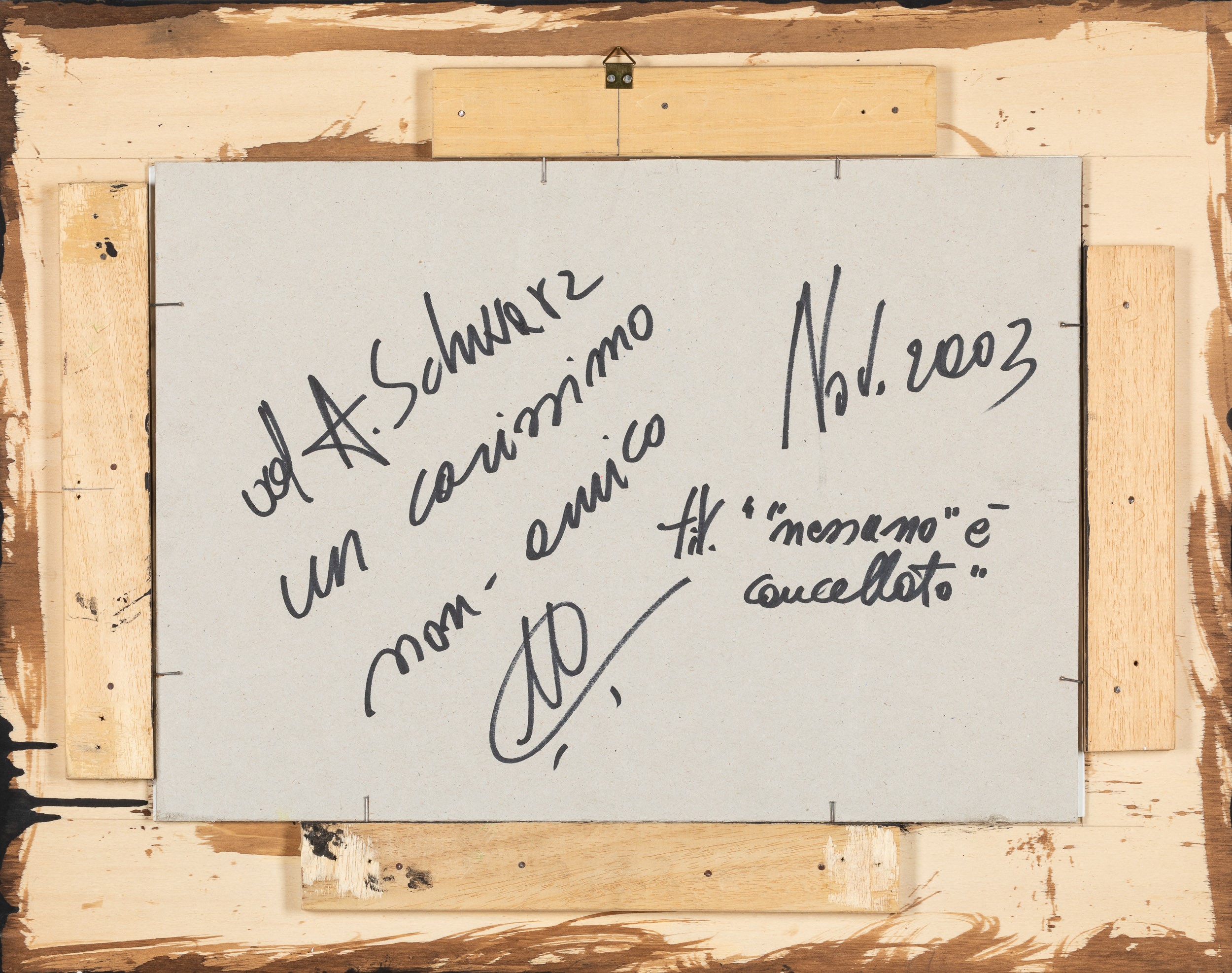 Ugo Carrega - Nessuno è cancellato - tecnica mista su carta