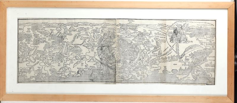 Reeuwich, Erhard (1445-1505) Mappa della Terra Santa con Gerusalemme. Magonza, 1486  - Asta Stampe Antiche e Moderne - Cambi Casa d'Aste