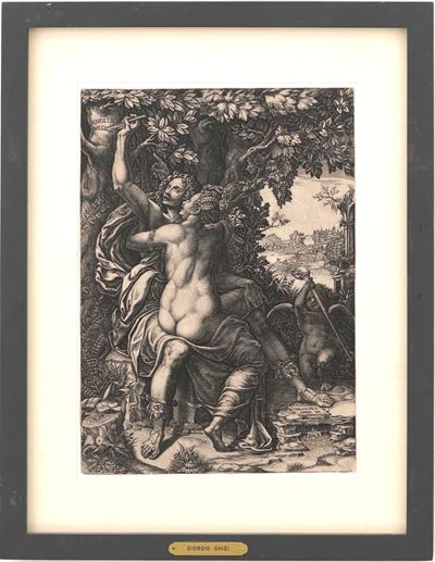 Ghisi, Giorgio, Angelica e Medoro, incisione a bulino, 1570