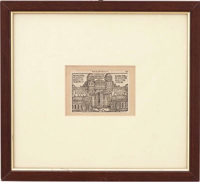 Maestro anonimo tedesco, Il tempio di Ezechiele, silografia, XVI secolo