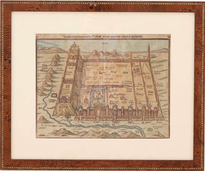 Bunting, Heinrich, Gerusalemme: I quattro angoli della città santa, incisione, 1587