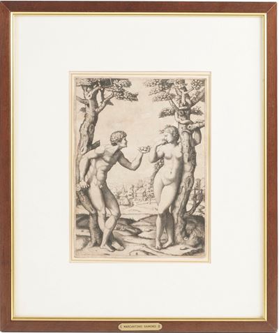 Raimondi, Marcantonio, Adamo ed Eva, bulino, 1512-14