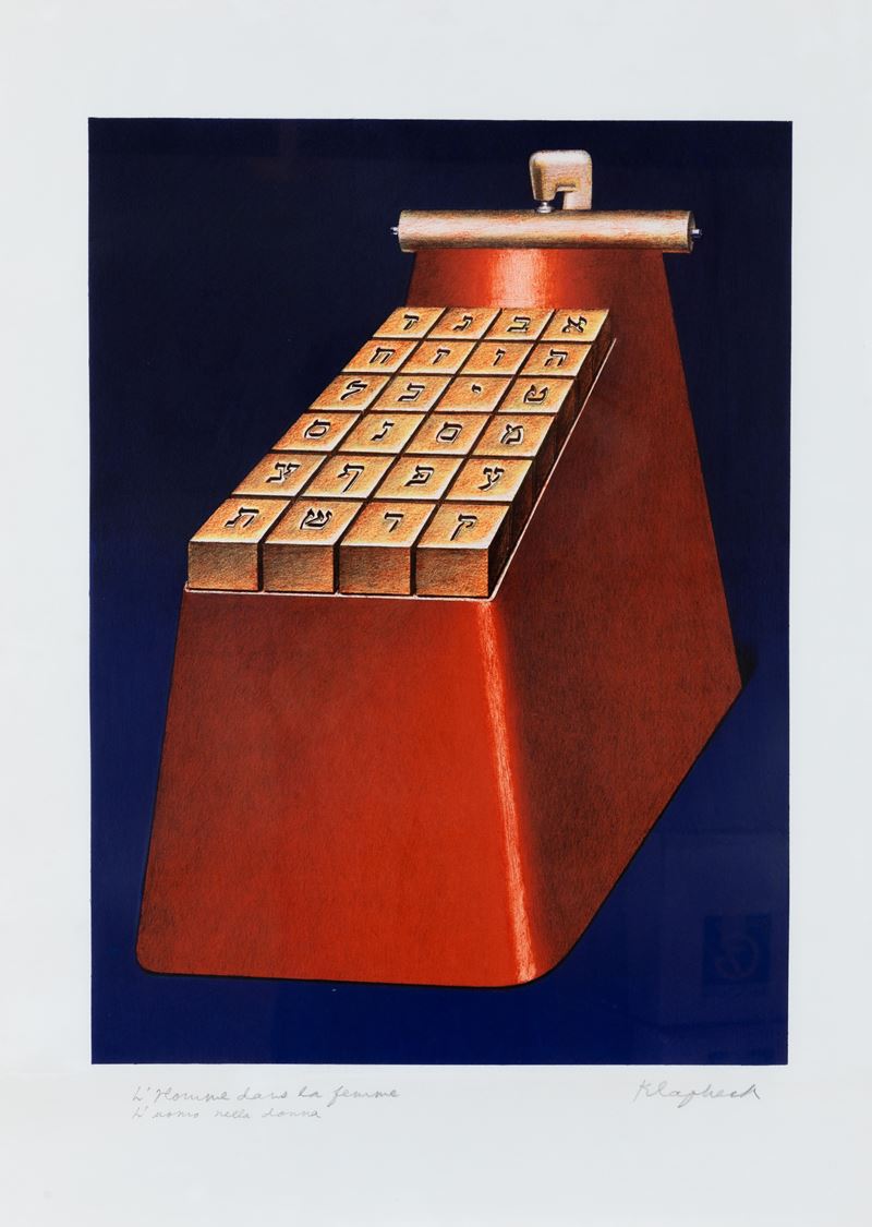 Konrad Klapheck : L'uomo nella donna  (1986)  - litografia - Asta AMC - Grafiche d'artista - Cambi Casa d'Aste