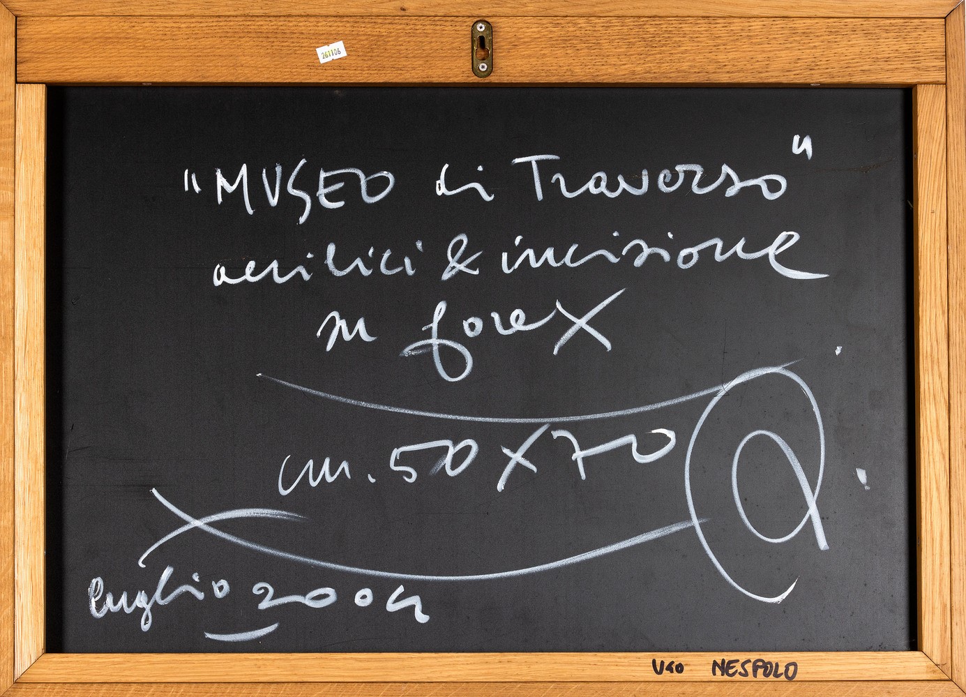 Ugo Nespolo - Il museo di traverso - acrilici e incisione su forex