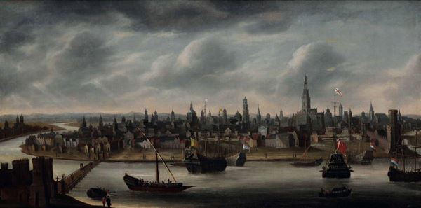 Scuola olandese del XVII secolo Veduta della città di Anversa