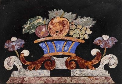 Scatola con Coperchio Decorato in Scagliola, XX Secolo