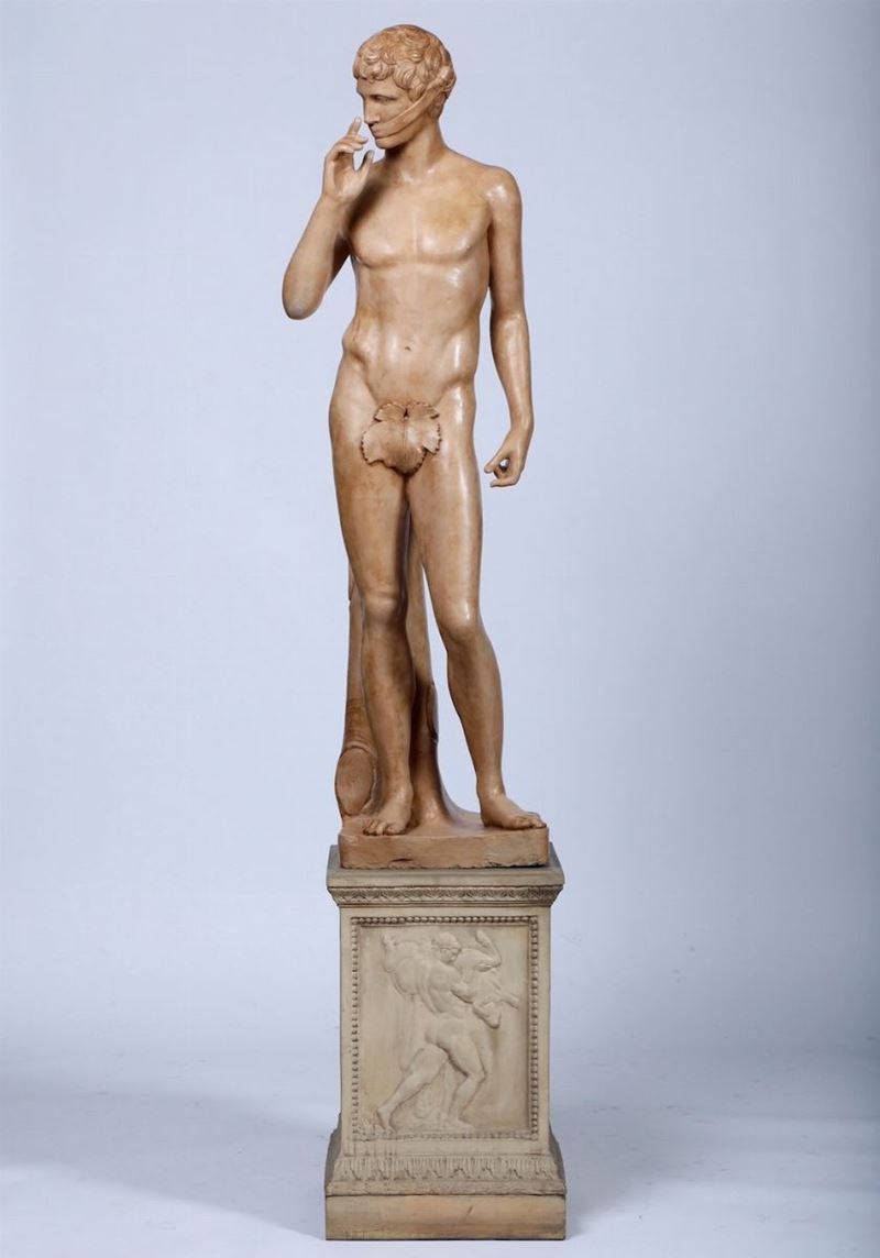 Scuola del XIX secolo Figura allegorica (il Silenzio?)  - Auction Sculptures - Cambi Casa d'Aste