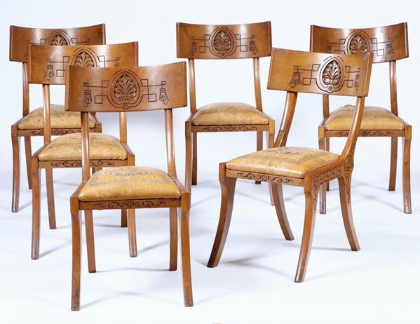 Gruppo di sei sedie, inizio XX secolo