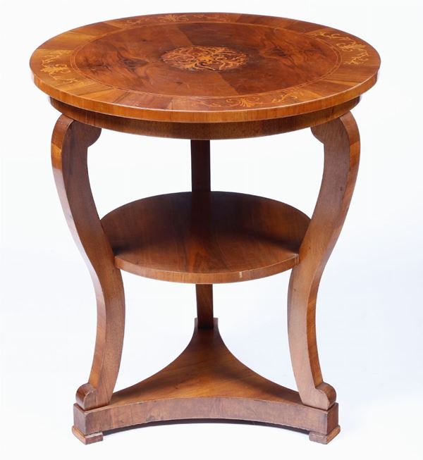 Tavolino lastronato e filettato, XIX secolo