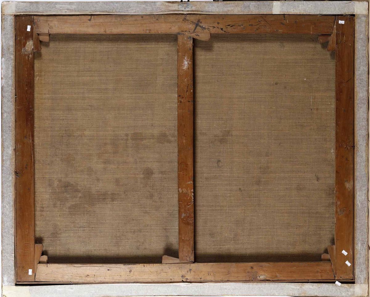 Scuola italiana del XVII secolo, Paesaggio con pastori e armenti, olio su tela
