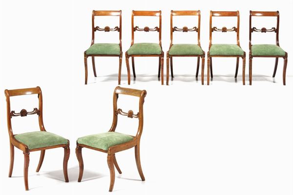 Gruppo di sette sedie. Toscana, XIX-XX secolo