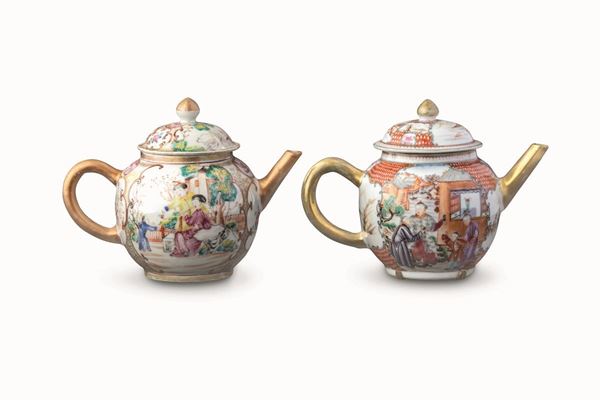 Two porcelain teapots, China, Qing Dynasty