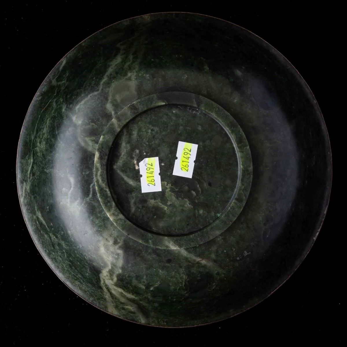 Ciotola Scolpita in Giada Verde, Cina, Dinastia Qing, XIX Secolo