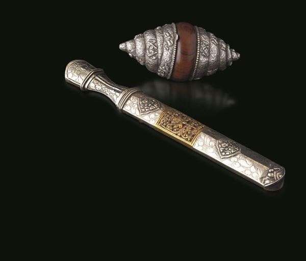 Two silver items, Tibet, 1800s