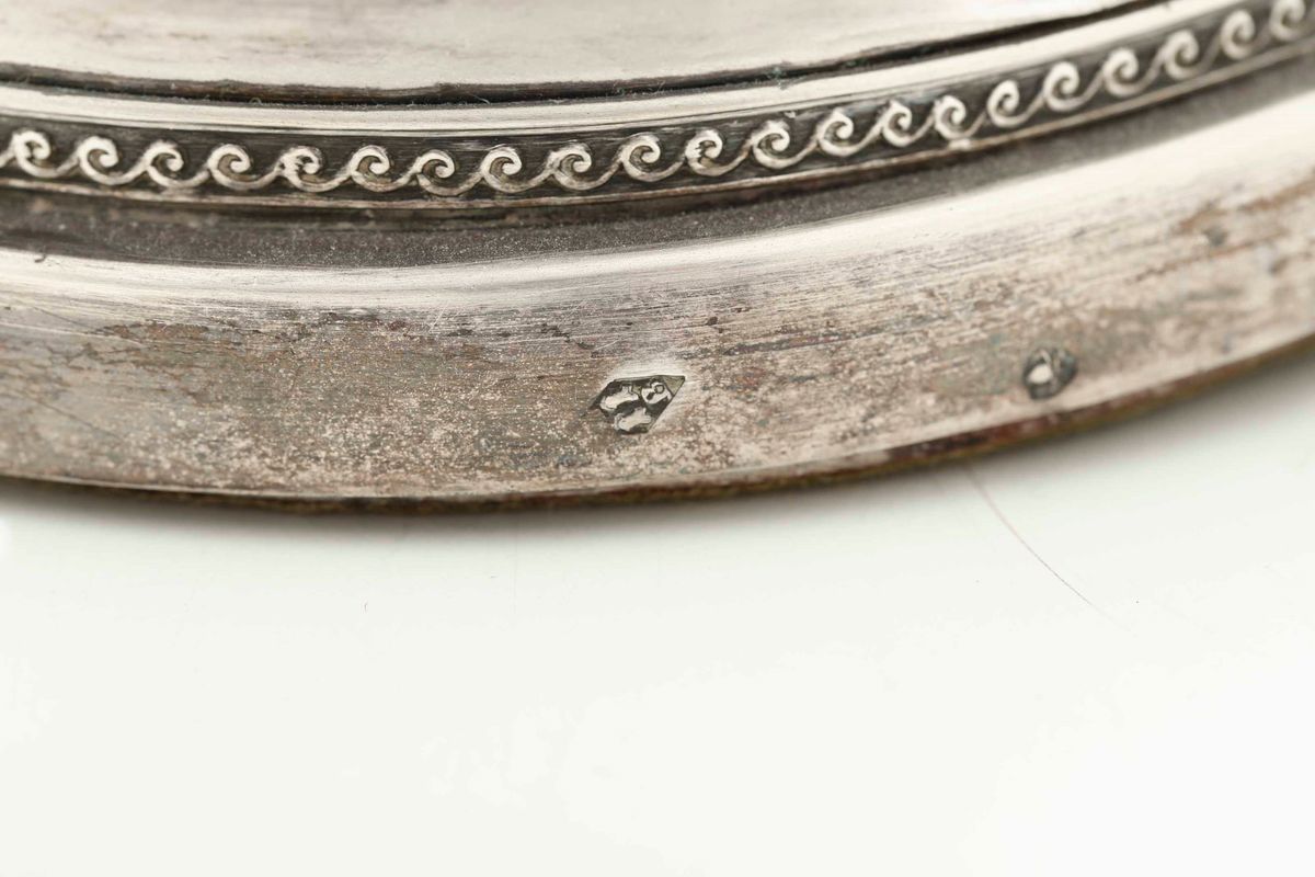 Lucerna. Argento Fuso, Sbalzato, Cesellato e Bronzo Patinato. Roma Primo Quarto del XIX Secolo. M...