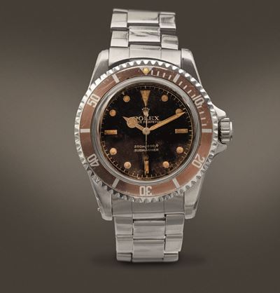 Rolex - Raro Submariner Ref 5512 "cornino" in Acciaio con Ghiera e Quadrante Gilt Virati al Marro...