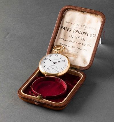Patek Philippe - Orologio da Tasca Cassa in Oro 18k, Quadrante in Smalto Bianco, 1925 Circa, Movi...