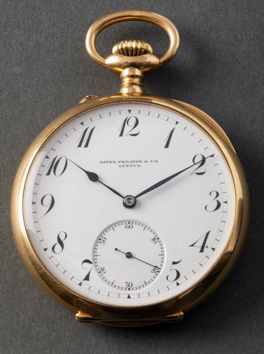 Patek Philippe - Orologio da Tasca Cassa in Oro 18k, Quadrante in Smalto Bianco, 1925 Circa, Movi...