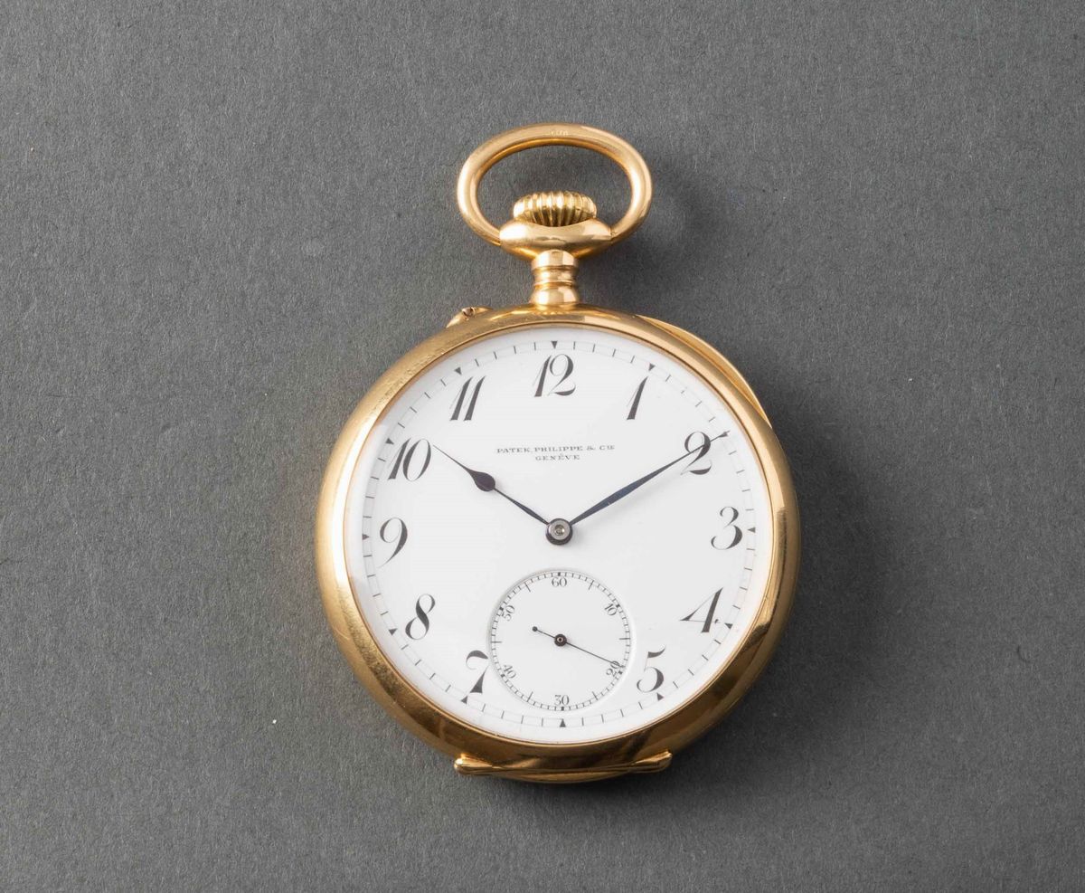 Patek Philippe - Orologio da Tasca Cassa in Oro 18k, Quadrante in Smalto Bianco, 1925 Circa, Movi...