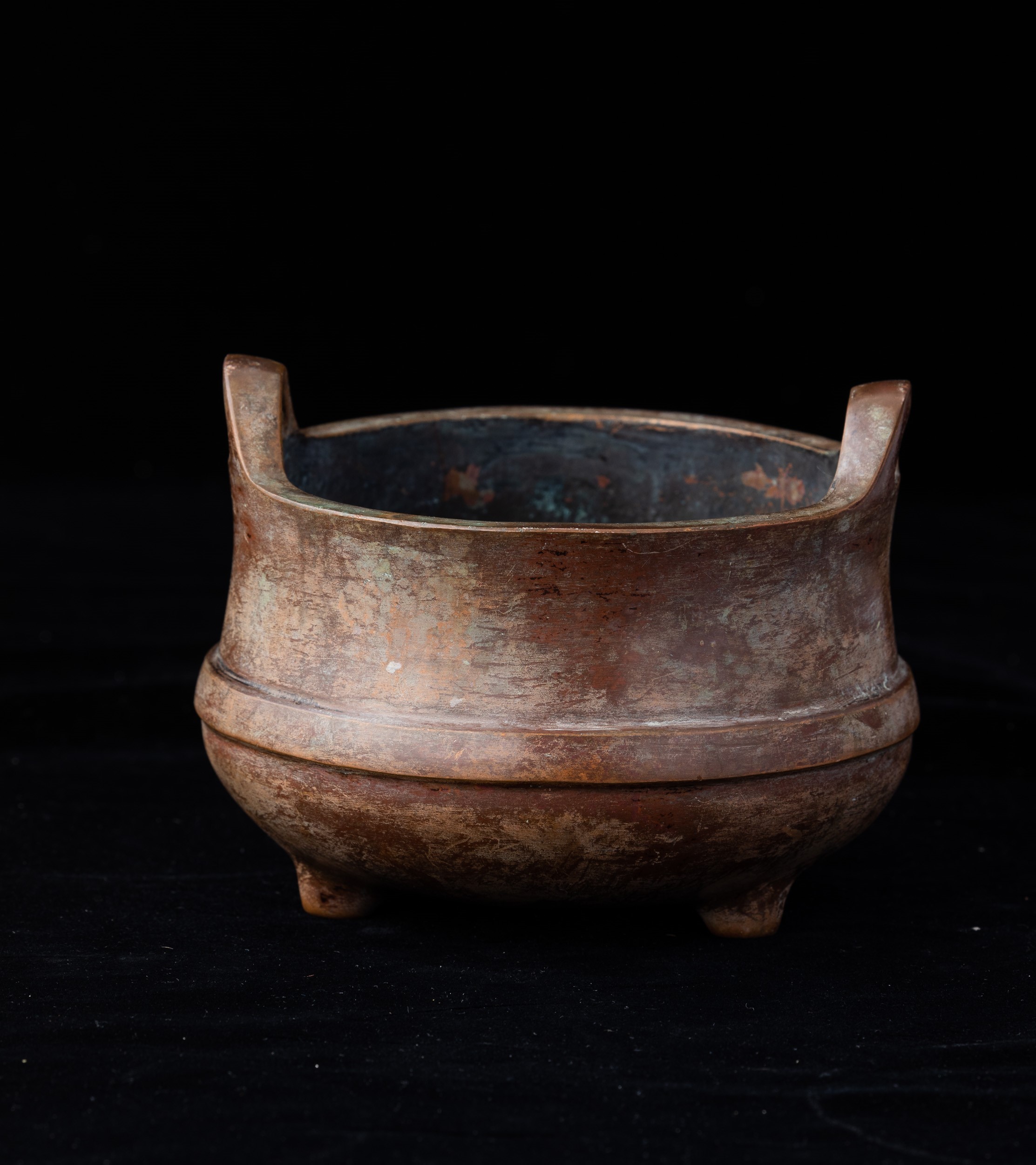 Incensiere in Bronzo a Doppia Ansa, Cina, Dinastia Qing, XIX Secolo