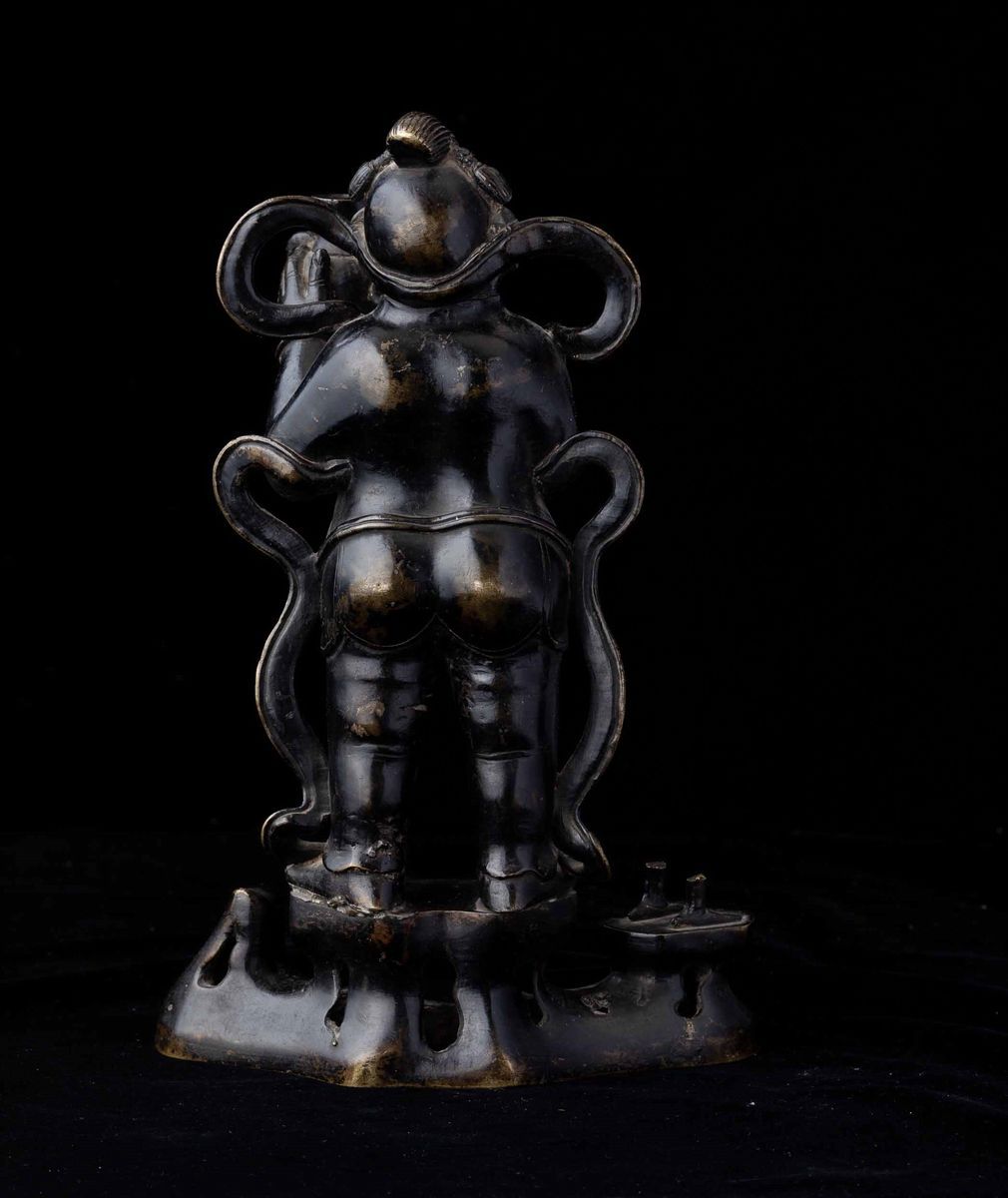 Figura di o'boy Stante in Bronzo, Cina, Dinastia Ming, XVII Secolo