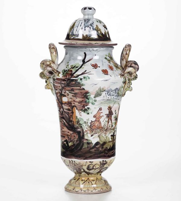 Vaso con coperchio Albissola, Manifattura Ceramisti Associati, seconda metà del XX secolo