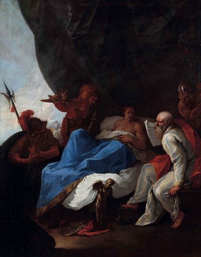 Scuola del XVII Secolo Alessandro Magno e il Suo Medico